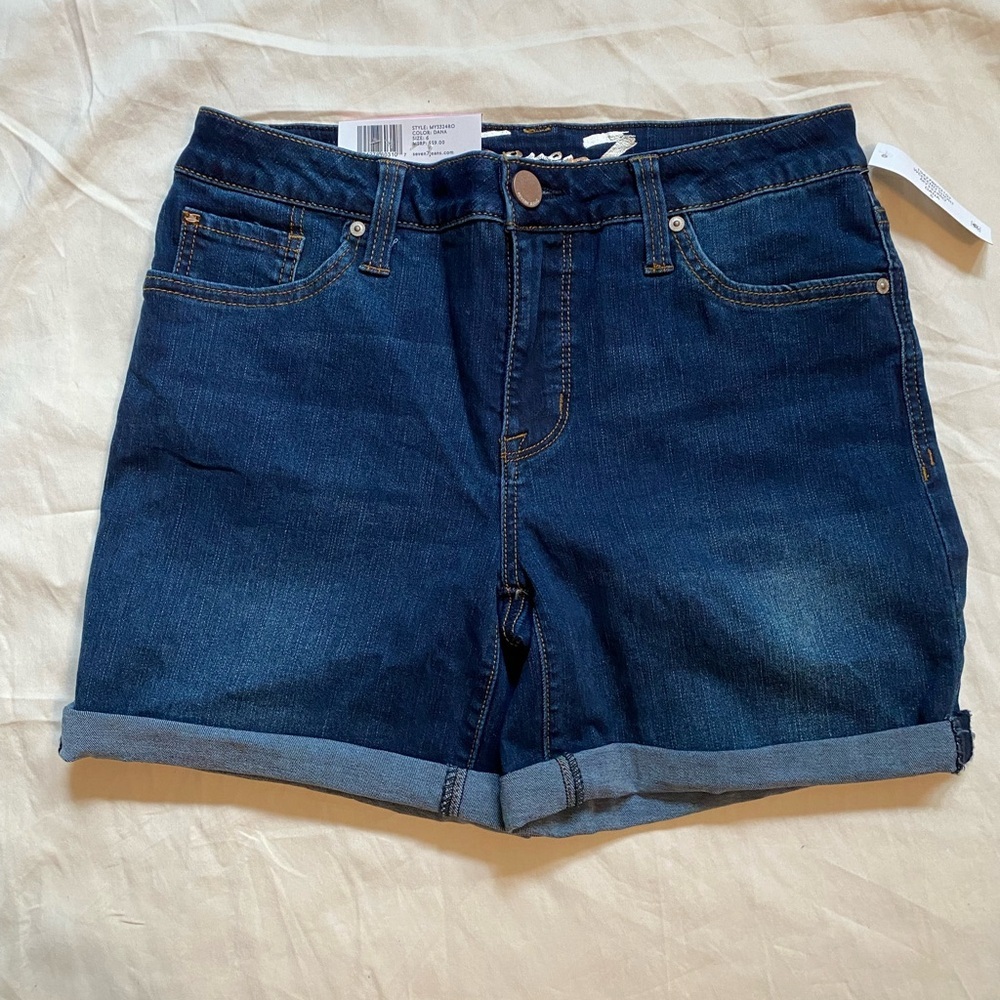 Seven7 Dana Weekend Cuffed Denim‎ Jean Bermuda Shorts 6 Normcore Boho Coastal